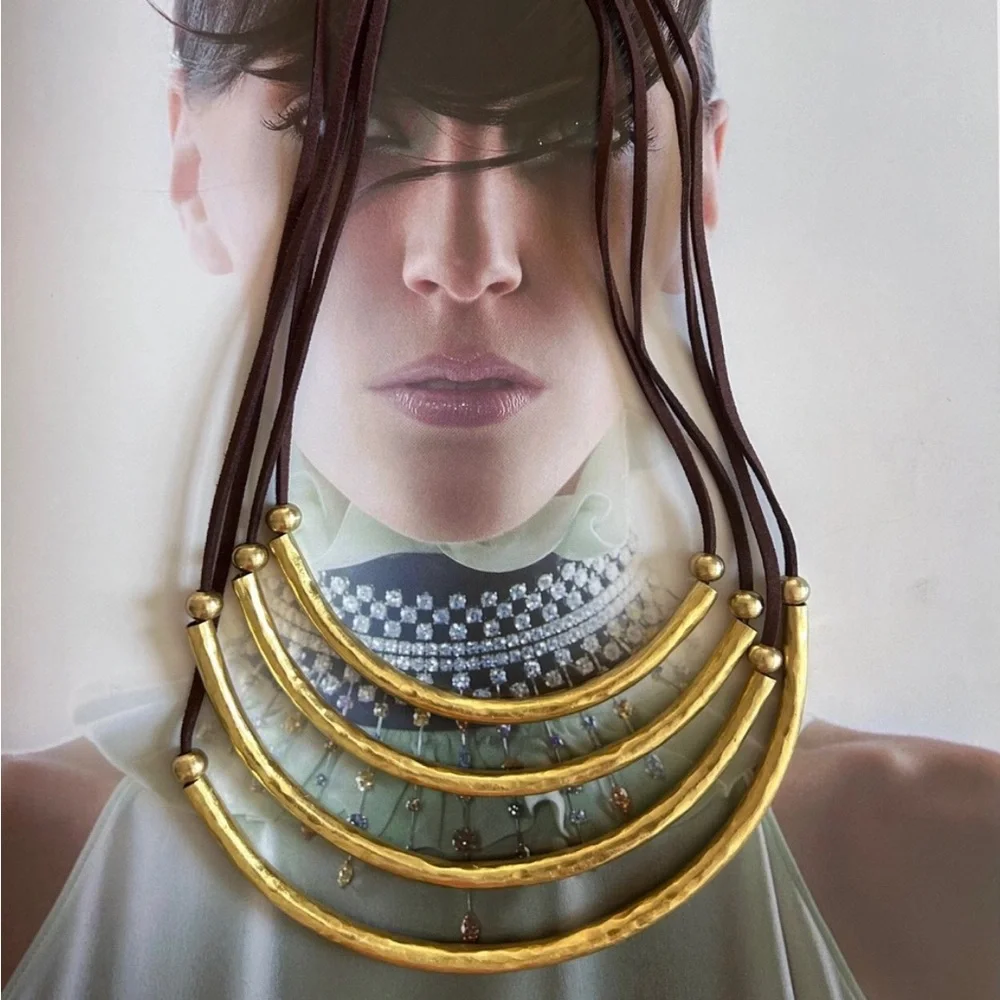 Nefertiti-Inspired, Italian-Designed Recycled Necklace. In stock April 10th. - Picture 4 of 4